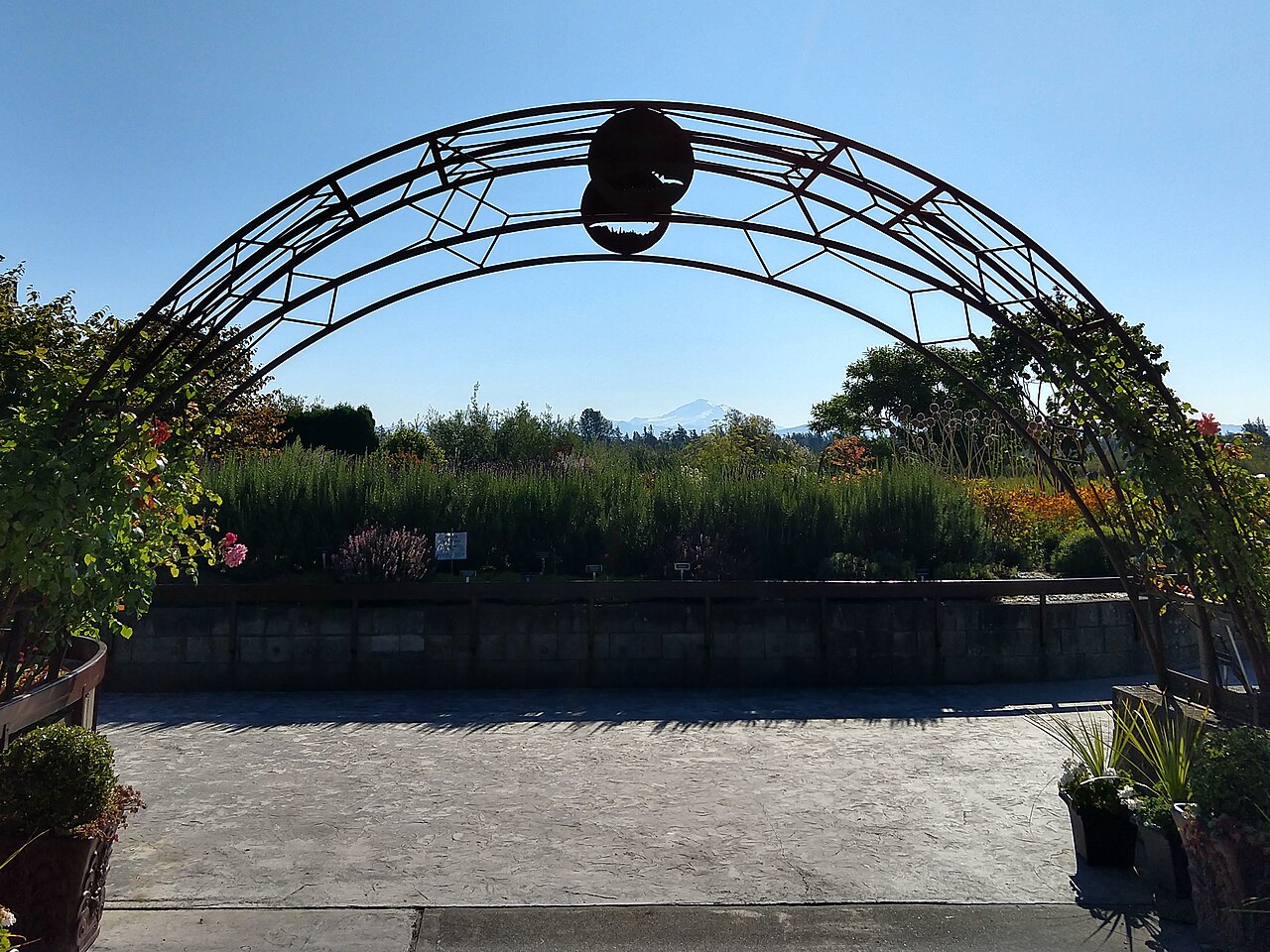 Garden entrance with plants for balancing entryway greenery