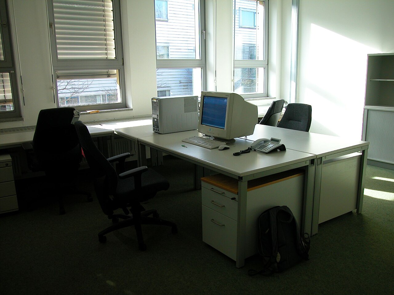 Office chair placement context for checking feng shui workspace layout
