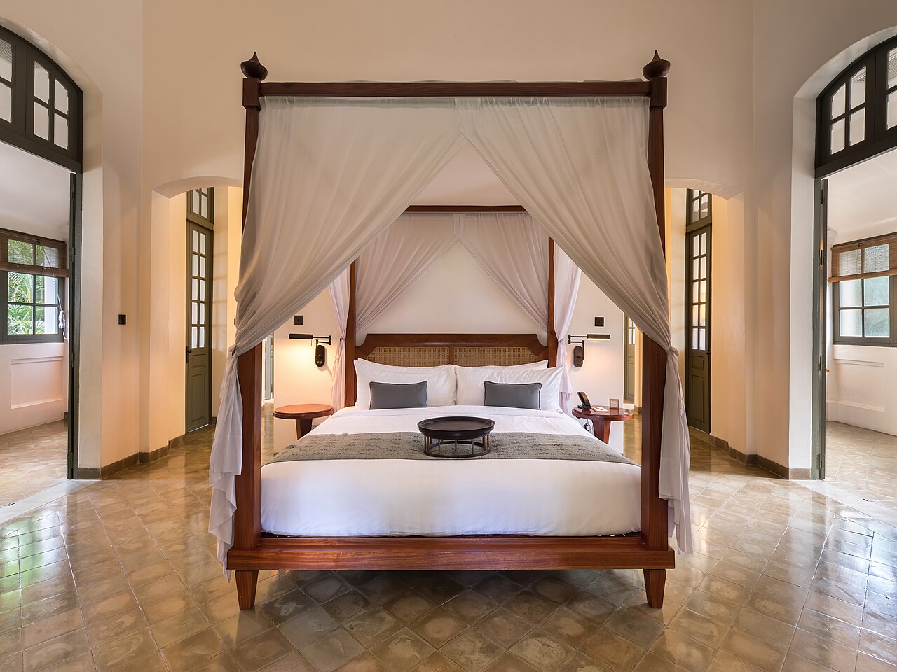 Feng shui bed facing door opening image with bed position, doorway, and practical bedroom layout context