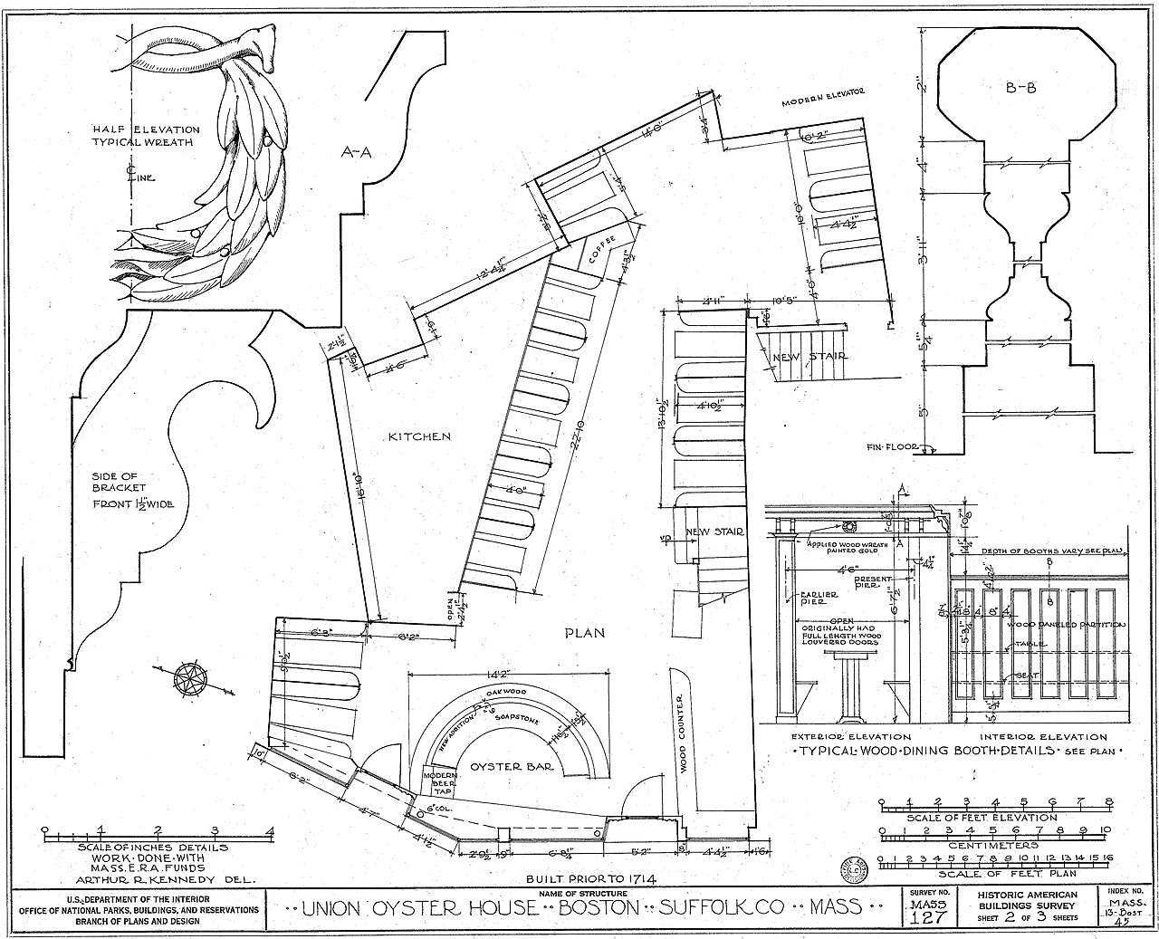 Restaurant feng shui layout floor plan with entrance, tables, kitchen, and service path zones