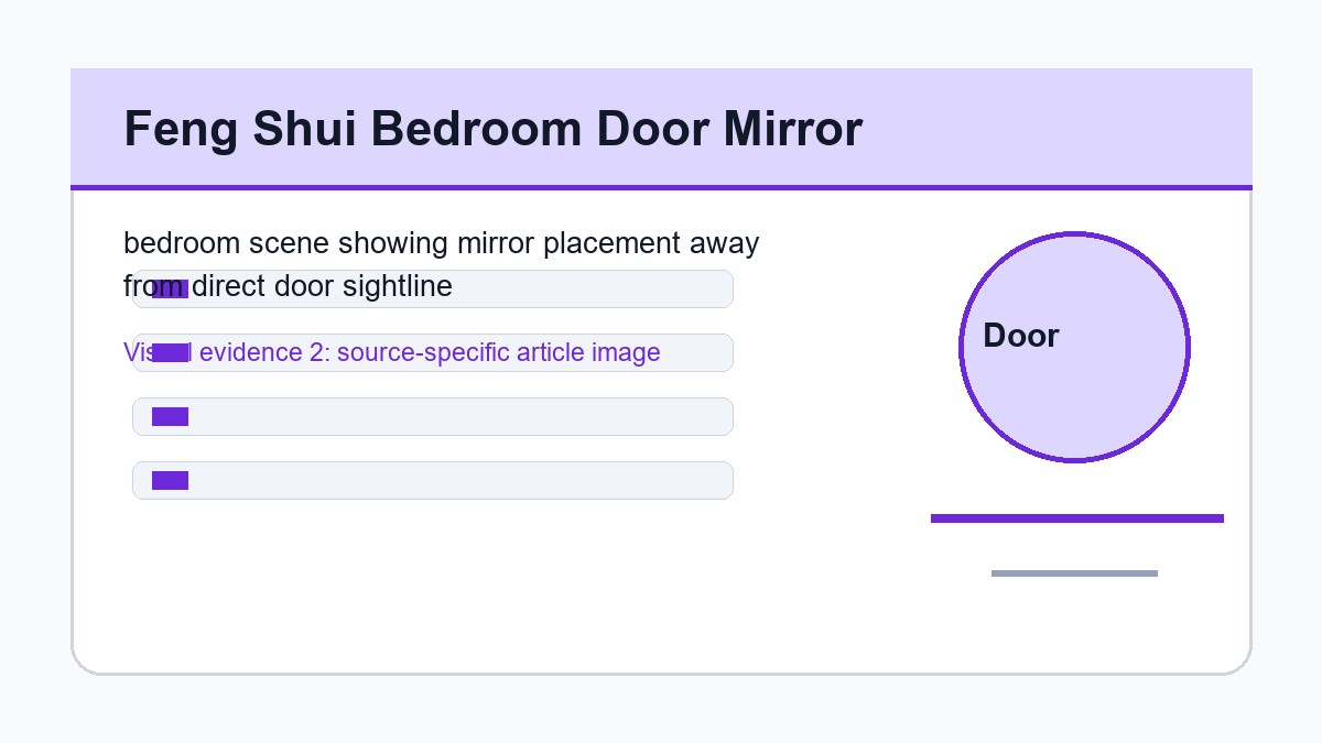 bedroom scene showing mirror placement away from direct door sightline