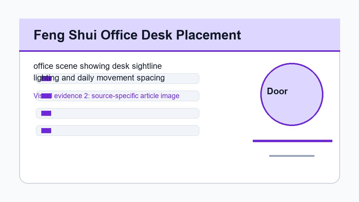 office scene showing desk sightline lighting and daily movement spacing