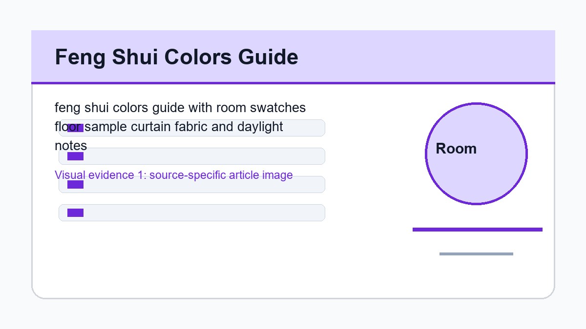 feng shui colors guide with room swatches floor sample curtain fabric and daylight notes