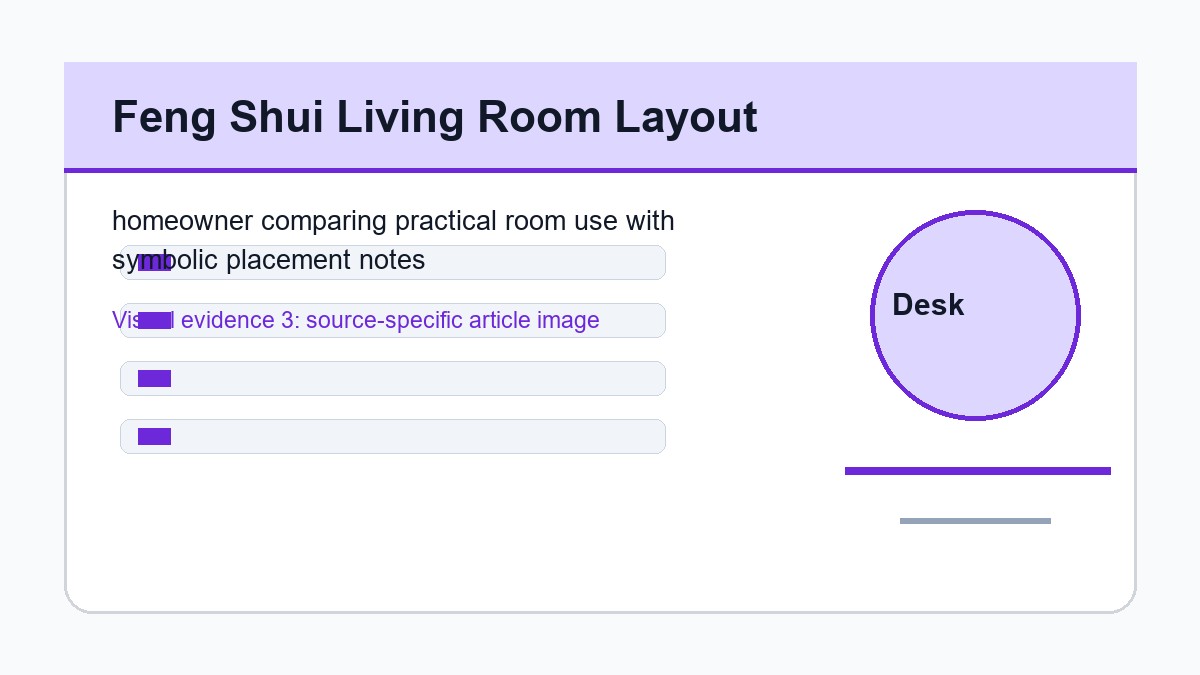 homeowner comparing practical room use with symbolic placement notes